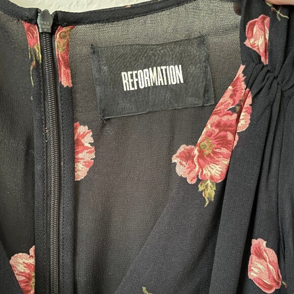 REFORMATION Bay Mini Dress Lorraine Rose Print | Size 2 - Picture 5 of 9